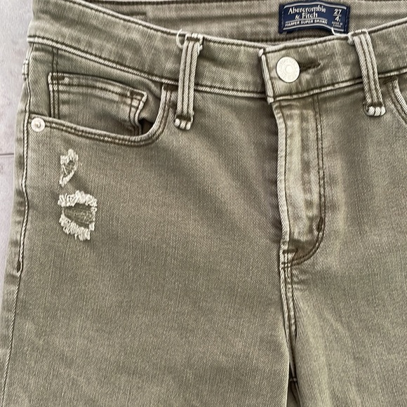 ABERCROMBIE & FITCH Harper Super Skinny women’s stretchy raw frayed hem 27 / 4L - Picture 11 of 16